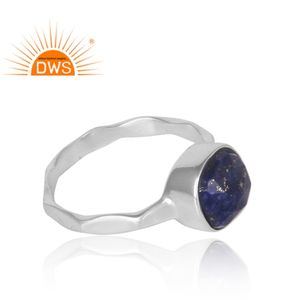 925 argent Sterling fin naturel Lapis Lazuli pierres précieuses bague empilable pour femmes bijoux pour femmes cadeau pour elle - Product Image 3