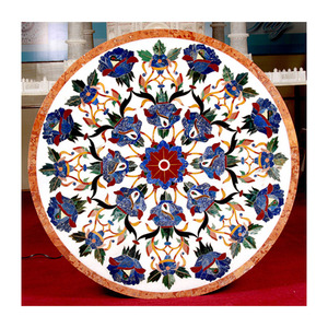 Excellentes décorations pour la maison, plateau de table en marbre blanc incrusté - Product Image 1