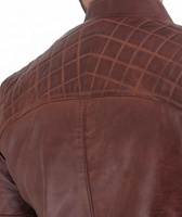 Veste en cuir de vachette véritable de haute qualité personnalisée Biker chaud Design classique col montant direct de l'usine en gros veste pour hommes
