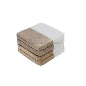 Posavasos de madera y mármol de forma cuadrada elegante para decoración de bodas, propósito de mesa - Product Image 1