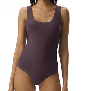 Traje de baño de una pieza OEM nuevo, el más vendido, de talla grande, de color liso, tipo tankini, para mujer, con ajuste ceñido al cuerpo. - Product Image 2