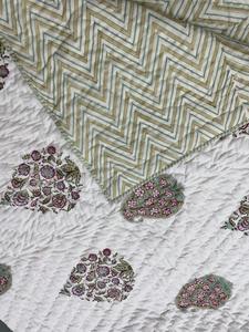 Jaipuri Handmade <b>Quilt</b> Indian Hand Block Printed Reversible Razai Cotton Voile Handmade - Product Image 2