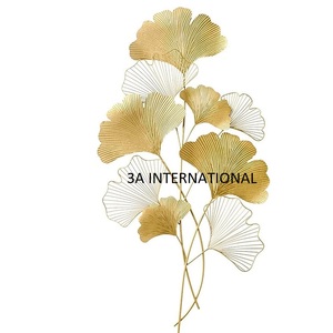 Art mural en métal de luxe, design tendance en forme de fleur en laiton doré, taille personnalisée, cercles en bronze attachés - Product Image 6