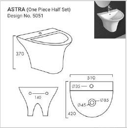 Nouvelle arrivée, design à prix bas, articles sanitaires en céramique, lavabo Astra demi-vasque pour salle de bain, maison. - Product Image 4