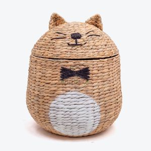 Whosale Natural Fiber Water Hyacinth <b>Storage</b> Basket Water Hyacinth Animal Basket Decoration <b>Hamper</b> Laundry Basket Home Organizer - Product Image 2