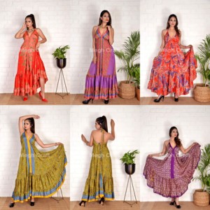 Diseñador UNO Maxi Dress Casual Bohemian Western Style para damas Empire Waist Plus Size Europe Fashion - Product Image 5