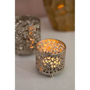 Porte-bougie en aluminium de haute qualité avec finition argentée pour la décoration de la maison, des mariages et de Noël - Product Image 2