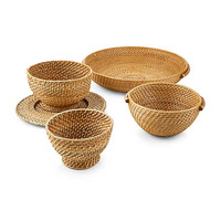 Assiette de Présentation Ronde en Rotin Écologique Style Luxe Moderne Prix de Gros pour Mariages, Événements, Maison, Restaurant, Hôtel