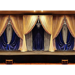 Custom Wedding Ceremony Backdrop/<b>Drapes</b> Glowing Mehndi Stage Backdrop <b>Curtains</b> Custom Design Wedding Mehndi Stage Backdrops - Product Image 1