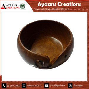 AYAANS-Cuenco de madera decorativo para el hogar, soporte de madera de pino grabado hecho a mano para regalo de Navidad, arte y decoración - Product Image 4