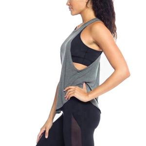 Ladies Sexy Crop <b>Tops</b> Cotton White Yoga Fitness Wear Casual Plain <b>Loose</b> Round Neck Sports Gym Workout Custom <b>Women's</b> tank <b>Top</b> - Product Image 6