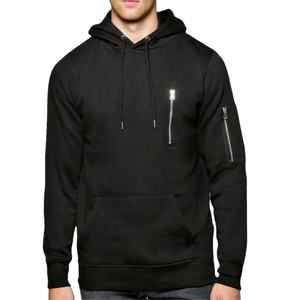 Sweat-shirt pull pour hommes populaires chauds 100% coton noir sweats à capuche personnalisés avec broderie pour le printemps - Product Image 1