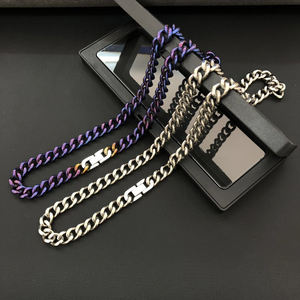 Energinox 100% النقي التيتانيوم Ti-999 هيبوالرجينيك دائم 9.5 مللي متر طوق للزينة رجالي التيتانيوم سلسلة قلادة - Product Image 3