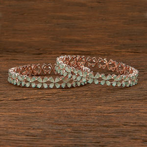 Best Design Rose Gold Plated Cz Classic <b>Bangles</b> 412213 Design Jewelry From Kanhai Jewels - Product Image 1