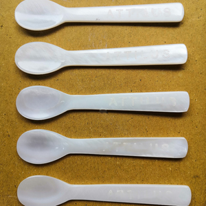 Cuillère pour vinaigre à aliments avec logo personnalisé, cuillère sans danger en nacre, cuillère en coquille, pour repas - Product Image 6