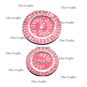 จานรองขนาดต่างๆ ทำจากไม้และมุก สำหรับงานแต่งงาน จานโชว์ตกแต่ง จำหน่ายจำนวนมาก - Product Image 1