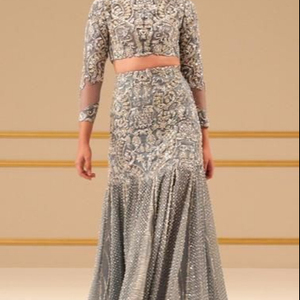 Stylish Indian/Pakistani-Party-Wear-Stylish lehenga <b>top</b> Dress with beautiful applique work for Party/ Wedding =2020 - Product Image 1