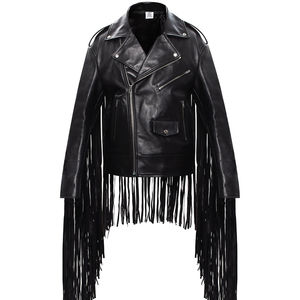 แจ็คเก็ตหนังที่มีขอบยาว - Product Image 1