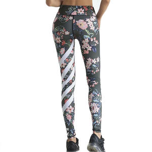 Legging en tricot d'élasthanne/polyester taille haute personnalisable pour femmes avec logo personnalisé - Product Image 6