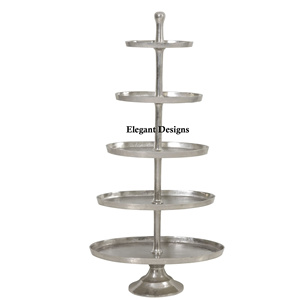 Présentoir à gâteau en métal de créateur fait main Support à gâteau fantaisie décoratif à deux étages Support à gâteau en métal élégant indien Vente en gros Meilleur présentoir à gâteau en métal - Product Image 6
