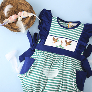 Babeeni Exquisito Mono de Bebé Niña de Algodón 100% con Tejido Burbuja Fruncido Tipo Smock, Certificado OEKO-TEX y CPSIA, Ignífugo, Tallas 6M-6T - Product Image 5