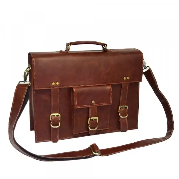 Customized Hard Leather Briefcases High End Vintage Leather Briefcase for Lawyer Personalized Business Laptop Bag