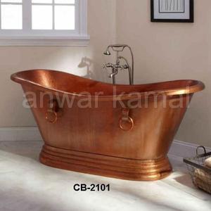 คุณภาพระดับพรีเมียม 100% ทองแดงบริสุทธิ์รองเท้าแตะคู่อ่างอาบน้ําทองแดงพร้อมแหวน - Product Image 2