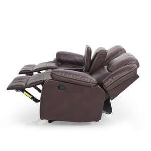 Sillón reclinable moderno Cadiz de cuero genuino diseño de dos plazas - Product Image 5