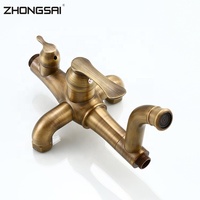 Ensemble de robinetterie de douche murale en laiton antique pour salle de bain