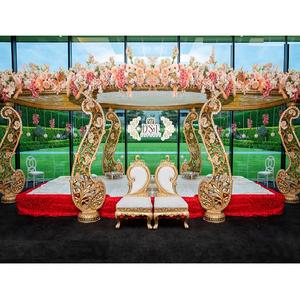 ตกแต่งงานแต่งงานเอเชียใต้ แท่นทองคำ แท่นแต่งงานลายเพสลีย์ สำหรับงานแต่งงานฮินดู แท่นแต่งงานอินเดียสวรรค์ เมลเบิร์น - Product Image 1