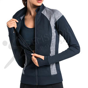 Venta al por mayor de alta calidad de las mujeres Ultra-Elástico Yoga Chaqueta Deportiva Cremallera Completa Acolchado Alto Rendimiento Transpirable Tela Spandex - Product Image 2