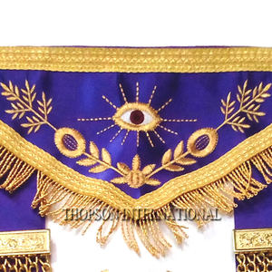 Handmade Grand Lodge Masonic Apron Skillfully Embroidered Cotton Fabric Ribbon Cross-Stitching & <b>Needlework</b> Crafts Gift - Product Image 2