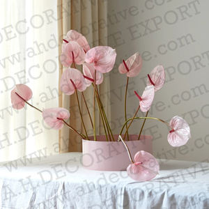 <b>Pink</b> <b>Powder</b> Coated Stainless Steel Metal Cylinder Flower Vase Traditional Design Tabletop Wedding Vase for Flowers - Product Image 2