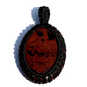 เครื่องประดับแฟชั่นทำจากหินมะฮอกกานีและแจสเปอร์เพียดราสเนเจอร์ธรรมชาติจี้เพชร - Product Image 2