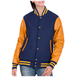 Venta al por mayor de tela impresa Varsity Jacket Mujeres Jóvenes Custom Made Baseball Letterman Jacket Pocket Sale Sports Clothing Ladies - Product Image 1