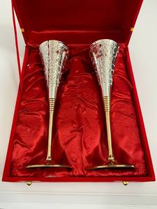 GOBLET/CALICE EN LAITON GRAVÉ avec THÈME D'ANGE ENTIÈREMENT GOLDENN FOURNITURES D'ÉGLISE POLI ET PLAQUÉ MODÈLE EN ACIER DE STYLE RELIGIEUX - Product Image 2