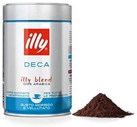 Italiaanse Decaf Arabica Koffie, Italiaanse Branding, Gemalen, met Cacao & Gedroogd Fruit Aroma, HACCP Gecertificeerd, Blik 250g, Premium Kwaliteit