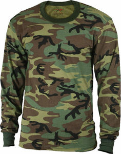 T-shirt à manches longues pour homme, design camouflage, t-shirt pour homme, matière coton et polyester, tissu de haute qualité, col rond - Product Image 4