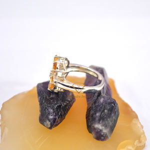 Anillo de piedras preciosas de citrino natural en forma de pera de Plata de Ley 925 al por mayor, joyería amarilla de moda de fabricante y proveedor - Product Image 3