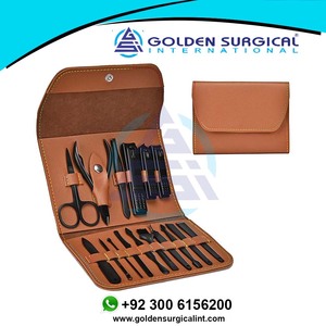 Manicure Professional Stainless Steel Pedicure Nail Clipper Tools <b>Kit</b> with PU Leather Folding Case, 16 in 1 <b>Travel</b> Grooming - Product Image 4