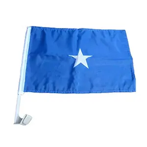 Bandeira personalizada da somalia do poliéster da impressão 30x45cm barata para a janela do carro com haste plástica