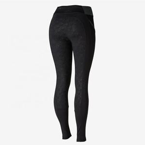 Leggings d'équitation extensibles pour femmes, couleur acier, avec patchs de genou imprimés en silicone 3D, 2 poches pour téléphone, respirants, antibactériens, taille mi-haute - Product Image 5