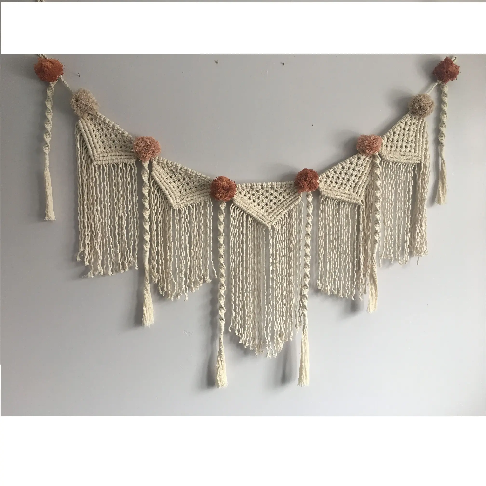 New Wholesale Trendy Hand Woven Macrame Colorful Garland For Christmas Decoration From India