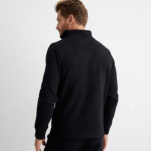 2021 nouveau quart Zip pull haute qualité sweat hommes polaire à capuche chandails Logo personnalisé 1/4 Zip col montant sweats - Product Image 3