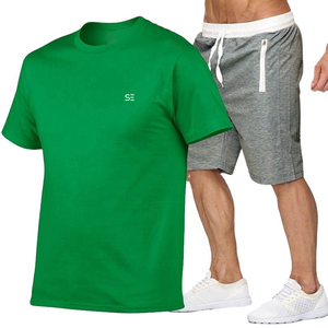 T-shirt manches courtes pour hommes, tenue de Jogging, ensemble deux pièces, survêtement d'été, - Product Image 6