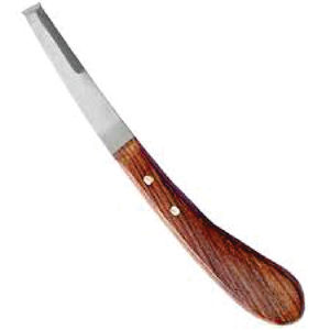 Couteau à sabots à double tranchant en acier inoxydable avec manche en bois, technologie chirurgicale à bord arrondi, instrument vétérinaire - Product Image 1