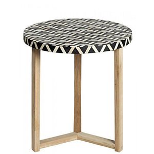 Table de chevet en bois décorative pour maison moderne Table de chevet design en incrustation d'os gravée à la main - Product Image 3