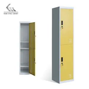 China Supplier Metal Locker Cabinet Vertical Standing Feet 2 Doors Gym Locker Steel Closet