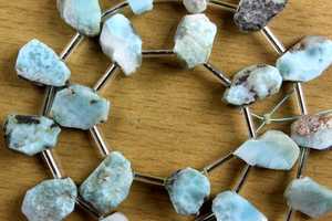 อัญมณีลาริมาร์ธรรมชาติ21ชิ้นเครื่องประดับหยาบหยาบอัญมณีสีฟ้าคอลเลกชันสไตล์ตัด - Product Image 2