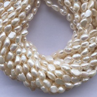 Boutique en ligne de perles d'eau douce naturelles de couleur blanche de qualité supérieure, brin de perles baroques du fournisseur en gros